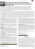 Cover page: Physician Perspectives on Factors Contributing to Readmissions and Potential Prevention Strategies: A Multicenter Survey.