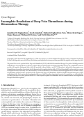 Cover page: Incomplete Resolution of Deep Vein Thromboses during Rivaroxaban Therapy