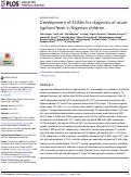 Cover page: Development of ELISAs for diagnosis of acute typhoid fever in Nigerian children