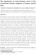Cover page: The significance of crack-resistance curves to the mixed-mode fracture toughness of human cortical bone