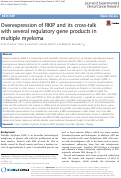 Cover page: Overexpression of RKIP and its cross-talk with several regulatory gene products in multiple myeloma