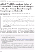 Cover page: A real‐world observational cohort of patients with primary biliary cholangitis: TARGET‐primary biliary cholangitis study design and rationale