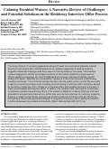 Cover page: Calming Troubled Waters: A Narrative Review of Challenges and Potential Solutions in the Residency Interview Offer Process