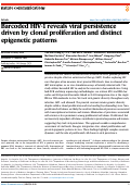 Cover page: Barcoded HIV-1 reveals viral persistence driven by clonal proliferation and distinct epigenetic patterns.