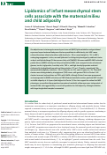 Cover page: Lipidomics of infant mesenchymal stem cells associate with the maternal milieu and child adiposity.