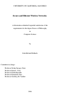 Cover page: Secure and efficient wireless networks