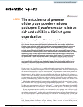 Cover page: The mitochondrial genome of the grape powdery mildew pathogen Erysiphe necator is intron rich and exhibits a distinct gene organization