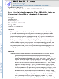 Cover page: Does Minority Status Increase the Effect of Disability Status on Elementary Schoolchildrens Academic Achievement?