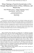 Cover page: When Claiming to Teach for Social Justice is Not Enough: Majoritarian Stories of Race, Difference, and Meritocracy