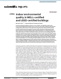 Cover page: Indoor environmental quality in WELL-certified and LEED-certified buildings.