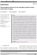 Cover page: Neuroimaging measures of iron and gliosis explain memory performance in aging