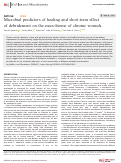 Cover page: Microbial predictors of healing and short-term effect of debridement on the microbiome of chronic wounds