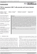 Cover page: TGF‐β–responsive CAR‐T cells promote anti‐tumor immune function