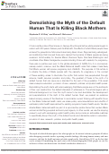 Cover page: Demolishing the Myth of the Default Human That Is Killing Black Mothers