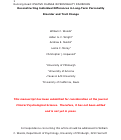 Cover page: Deconstructing Individual Differences in Long-Term Personality Disorder and Trait Change