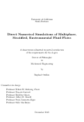 Cover page: Direct Numerical Simulations of Multiphase, Stratified, Environmental Fluid Flows