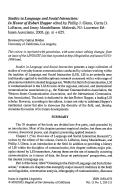 Cover page: Studies in Language and Social Interaction: In Honor of Robert Hopper edited by Phillip J. Glenn, Curtis D. LeBaron, and Jenny Mandelbaum. Mahwah, NJ: Lawrence Erlbaum Associates, 2003, pp. xi + 625.