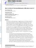 Cover page: Who Is At Risk for Persistent Mathematics Difficulties in the United States?