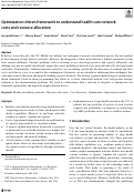 Cover page: Optimization-driven framework to understand health care network costs and resource allocation