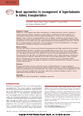 Cover page: Novel approaches to management of hyperkalaemia in kidney transplantation.