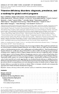 Cover page: Thiamine deficiency disorders: diagnosis, prevalence, and a roadmap for global control programs.