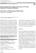 Cover page: Physical Distancing, Violence, and Crime in US Cities during the Coronavirus Pandemic.
