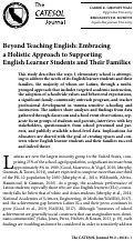 Cover page: Beyond Teaching English: Embracing a Holistic Approach to Supporting English Learner Students and Their Families