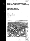 Cover page: Analysis of the California WEPEX Applications to FERC