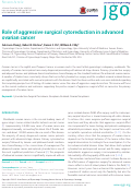 Cover page: Role of aggressive surgical cytoreduction in advanced ovarian cancer