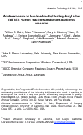 Cover page: Acute Exposure to Low-Level Methyl Tertiary-Butyl Ether (MTBE): Human Reactions and Pharmacokinetic Response