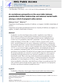 Cover page: An evolutionary perspective on the association between grandmother-mother relationships and maternal mental health among a cohort of pregnant Latina women