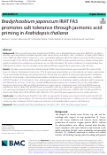 Cover page: Bradyrhizobium japonicum IRAT FA3 promotes salt tolerance through jasmonic acid priming in Arabidopsis thaliana