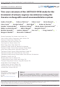 Cover page: Two‐year outcomes of the ARTISAN‐SNM study for the treatment of urinary urgency incontinence using the Axonics rechargeable sacral neuromodulation system