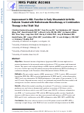 Cover page: Improvement of High‐Density Lipoprotein Function in Patients With Early Rheumatoid Arthritis Treated With Methotrexate Monotherapy or Combination Therapies in a Randomized Controlled Trial