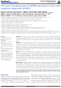 Cover page: The role of apolipoprotein E (APOE) genotype in early mild cognitive impairment (E-MCI)