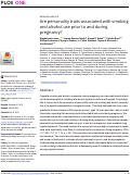 Cover page: Are personality traits associated with smoking and alcohol use prior to and during pregnancy?