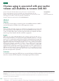 Cover page: Ovarian aging is associated with gray matter volume and disability in women with MS.