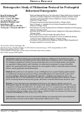 Cover page: Retrospective Study of Midazolam Protocol for Prehospital Behavioral Emergencies