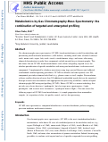 Cover page: Metabolomics by Gas Chromatography–Mass Spectrometry: Combined Targeted and Untargeted Profiling