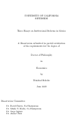 Cover page: Three Essays on Institutional Reforms in Mexico