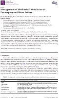 Cover page: Management of Mechanical Ventilation in Decompensated Heart Failure.