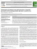 Cover page: Antimutagenic specificities of two plant glycosylases, oxoguanine glycosylase and formamidopyrimidine glycosylase, assayed in vivo