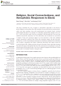 Cover page: Religion, Social Connectedness, and Xenophobic Responses to Ebola.