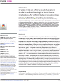 Cover page: Characterization of structural changes in modern and archaeological burnt bone: Implications for differential preservation bias