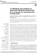 Cover page: 13C Metabolic Flux Analysis for Systematic Metabolic Engineering of S. cerevisiae for Overproduction of Fatty Acids