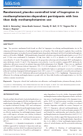 Cover page: Randomized, placebo-controlled trial of bupropion in methamphetamine-dependent participants with less than daily methamphetamine use