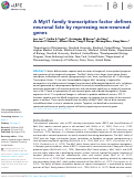 Cover page: A Myt1 family transcription factor defines neuronal fate by repressing non-neuronal genes