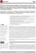 Cover page: Poliovirus-Neutralizing Antibody Seroprevalence and Vaccine Habits in a Vaccine-Derived Poliovirus Outbreak Region in the Democratic Republic of Congo in 2018: The Impact on the Global Eradication Initiative.