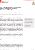 Cover page: HIV-1 Epitope Variability Is Associated with T Cell Receptor Repertoire Instability and Breadth