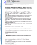 Cover page: Effectiveness of influenza vaccination on influenza-associated hospitalisations over time among children in Hong Kong: a test-negative case-control study.